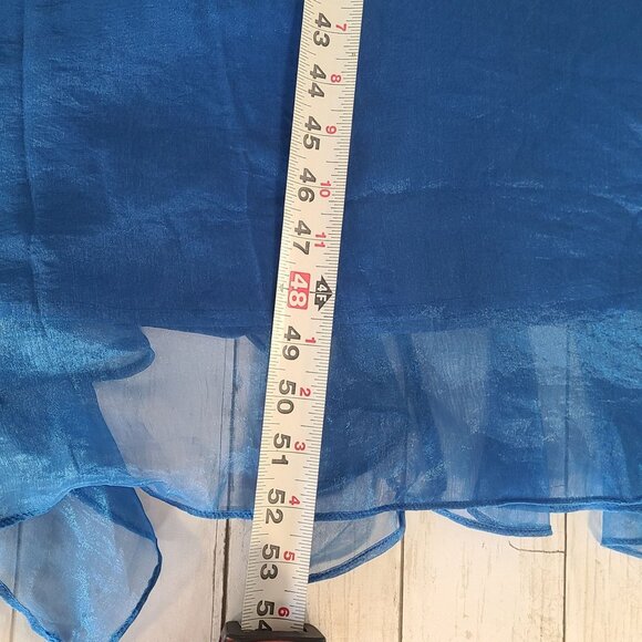 Adelyn Rae Blue Organza Ruffled Dress Sheer Overlay NEW XXL Maxi Fairycore - Picture 7 of 8